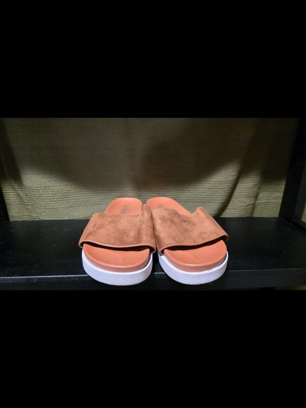 Women's Suede Slide Sandals in Brown